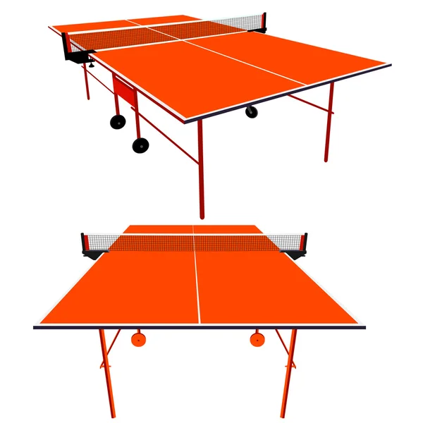 Ping pong naranja tenis de mesa. Ilustración vectorial — Vector de stock