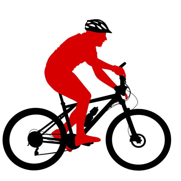 Silueta de un ciclista masculino. ilustración vectorial — Vector de stock