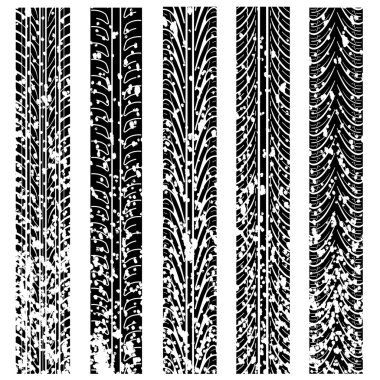 Detaylı lastik kümesi yazdırır, vektör çizim