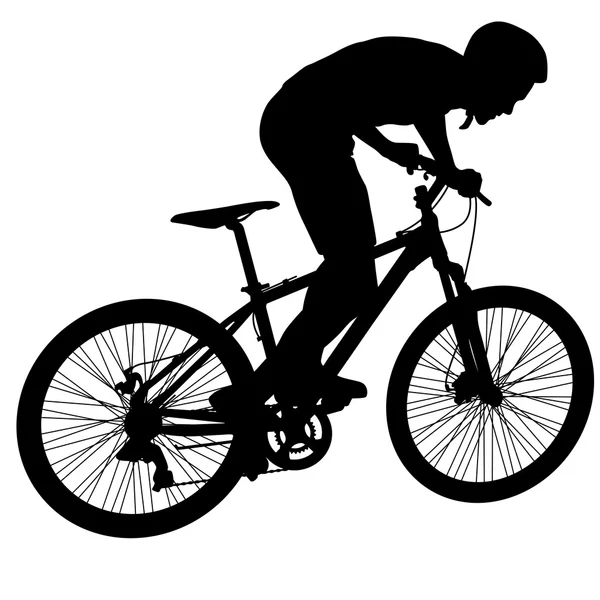 Silueta de un ciclista masculino. ilustración vectorial. — Vector de stock