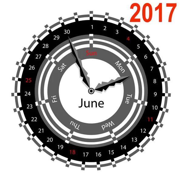 Idea creativa de diseñar un reloj con calendario circular — Vector de stock