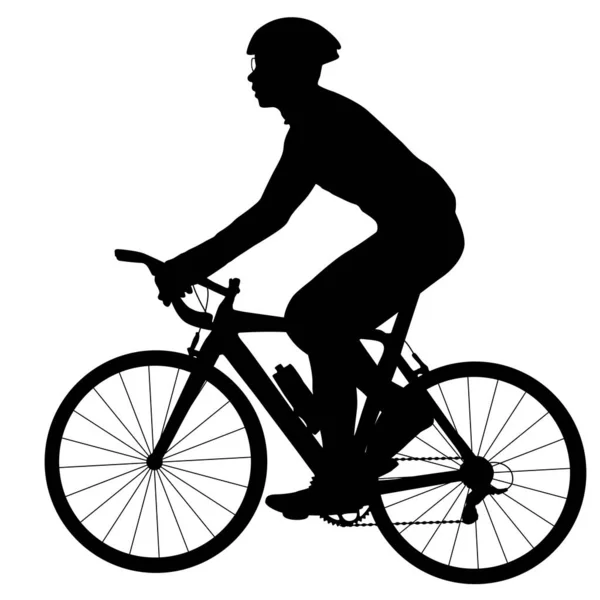 Silhouette Cycliste Sportif Sur Fond Blanc — Image vectorielle