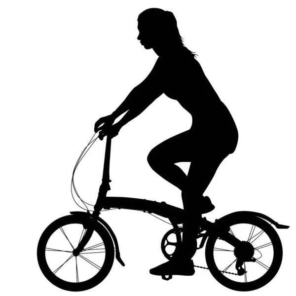 Beyaz Arka Planda Bir Spor Bisikletçisinin Silueti — Stok Vektör