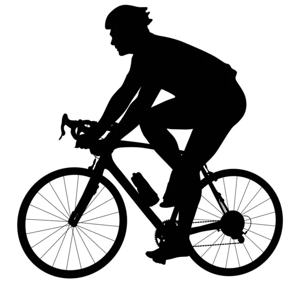 Silhouette Sports Cyclist White Background — Stock Vector