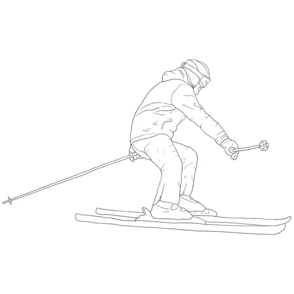 Croquis Silhouettes Snowboarders Sur Fond Blanc Illustration — Image vectorielle