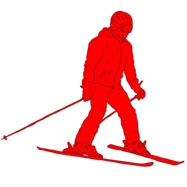 Skizzen Silhouetten Snowboarder Auf Weißem Hintergrund Illustration — Stockvektor