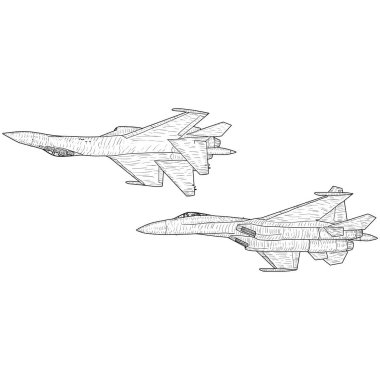 Silüet askeri savaş uçağını beyaz arka plana ayarla.