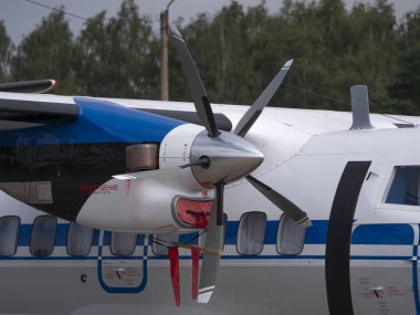 Moskova, Rusya - 29 Ağustos 2020: Uluslararası Askeri-Teknik Forum Ordu-2020 kara uçağı gösterisi.