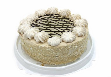 Düğün Pastası Beyaz Arkaplanda İzole Edildi