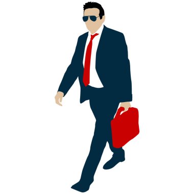 Beyaz arka planda kravatı olan takım elbiseli bir iş adamı..