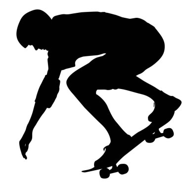 Atlayan bir kaykaycının siyah silueti..