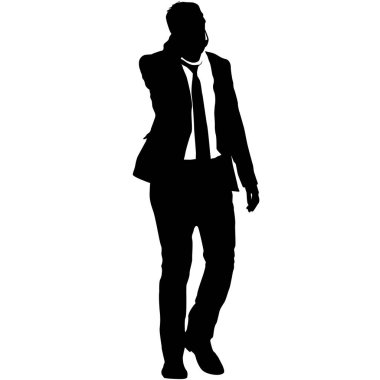 Beyaz arka planda kravatı olan takım elbiseli bir iş adamı..