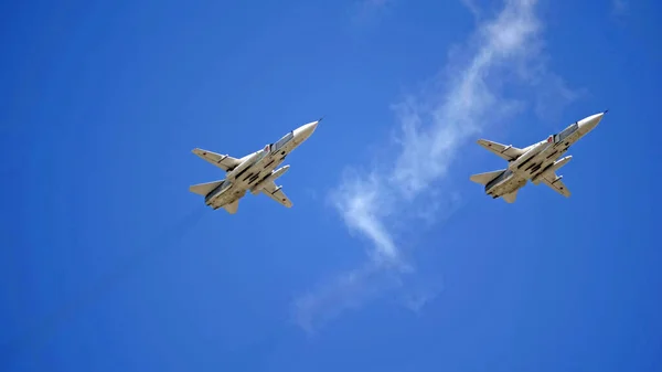 Moscow Rusland Mei 2021 Avia Parade Moskou Straaljager Vliegtuig Lucht — Stockfoto