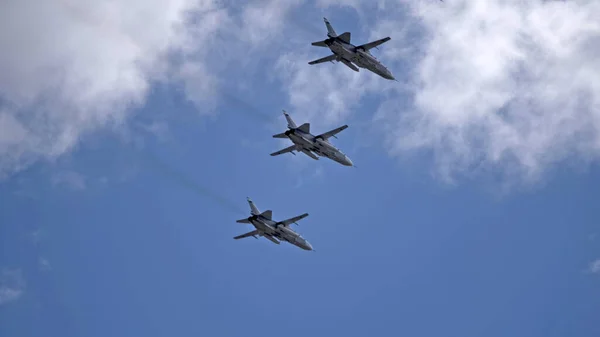 Moscow Russia May 2021 Avia Parade Moscow Jet Fighter Aircraft — Stock Photo, Image