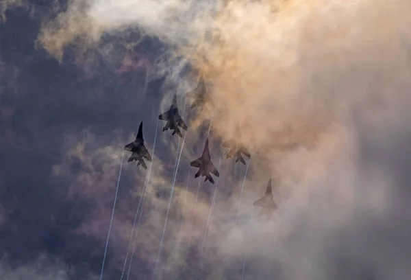 Moscú Rusia Zhukovsky Airfield Agosto 2019 Equipo Acrobático Vencía Mig — Foto de Stock