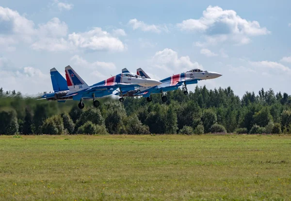 Moskva Rusko Zhukovsky Letiště Srpen 2019 Ruští Rytíři Russkie Vityazi — Stock fotografie