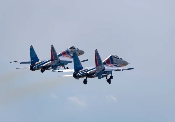 Moscow Russia Zhukovsky Airfield Серпня 2019 Russian Knights Russkie Vityazi — стокове фото