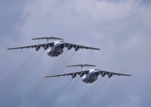 Moscú Rusia Mayo 2021 Desfile Avia Moscú Ilyushin Polivalente Cuatro — Foto de Stock