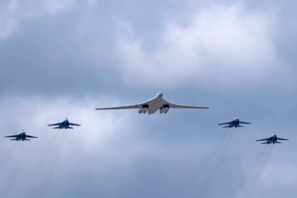 Moskau Russland Mai 2021 Avia Parade Moskau Und Strategische Bomber — Stockfoto