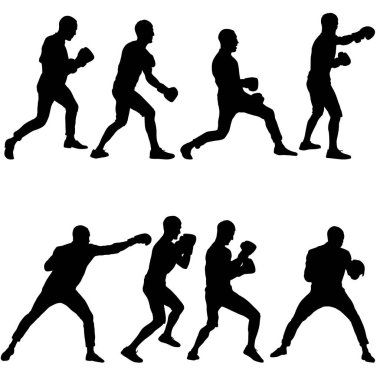 Beyaz arka planda siyah set bir atlet silueti..