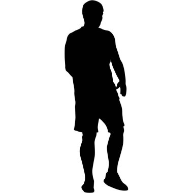 Beyaz arka planda yürüyen bir adamın silüeti..