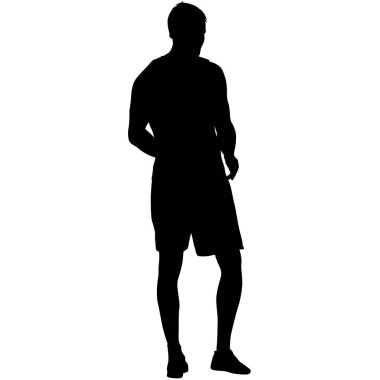 Beyaz arka planda yürüyen bir adamın silüeti..