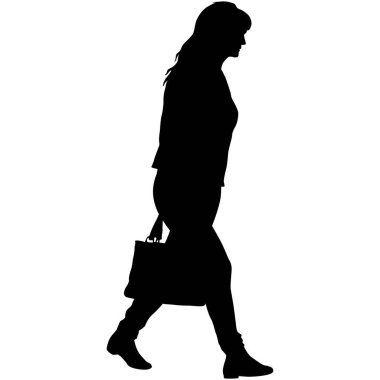 Beyaz arka planda bavulları olan siyah siluetler..