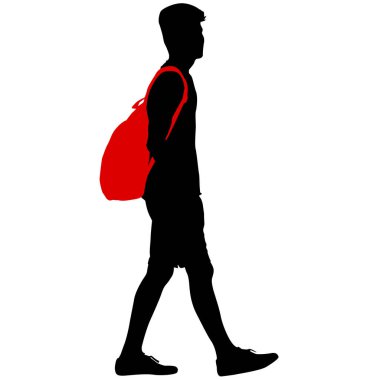 Beyaz arka planda yürüyen bir adamın silüeti..