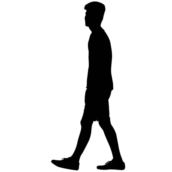白い背景をした歩行者のシルエット — ストックベクタ