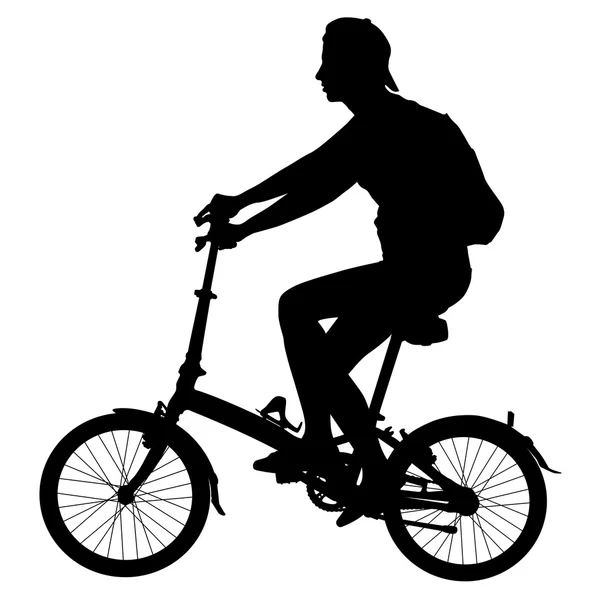 Silueta de un ciclista macho . — Vector de stock