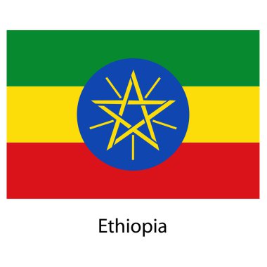 ülke Etiyopya bayrağı. vektör çizim.