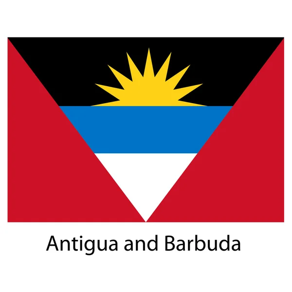 Bandiera del paese antigua e barbuda. Illustrazione vettoriale . — Vettoriale Stock