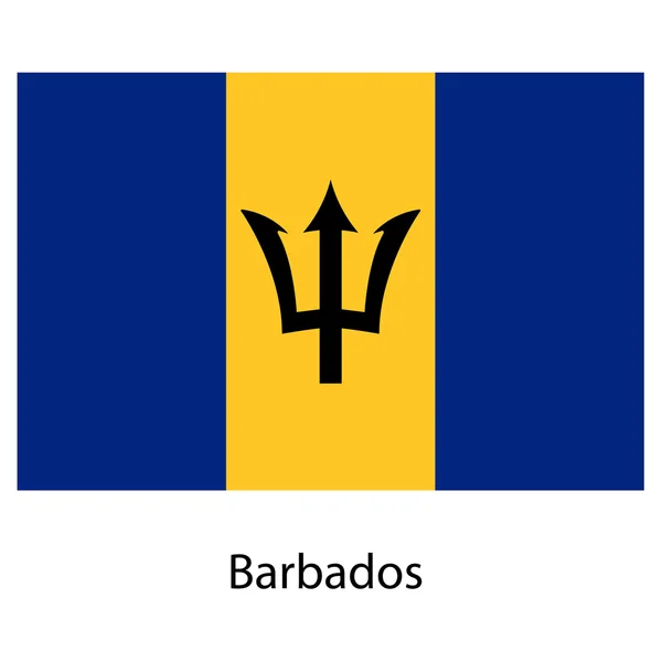Vlajka země barbados. vektorové ilustrace. — Stockový vektor