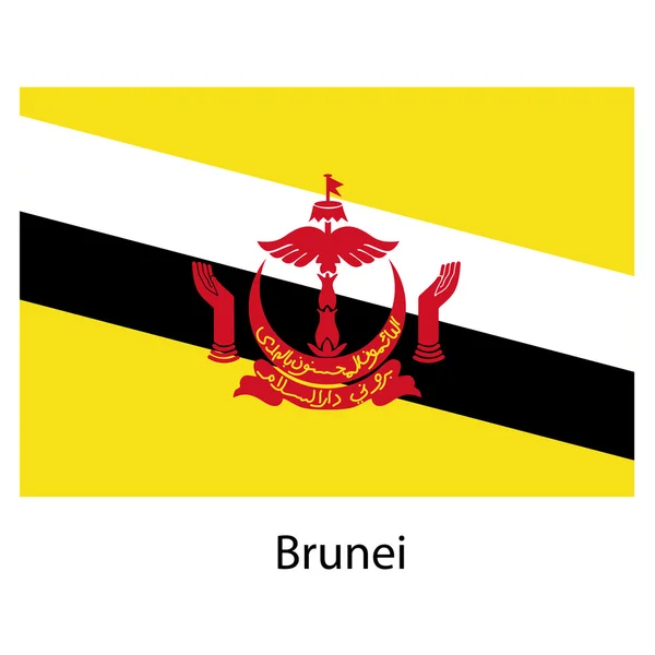 Flag  of the country  brunei. Vector illustration. — Stock Vector