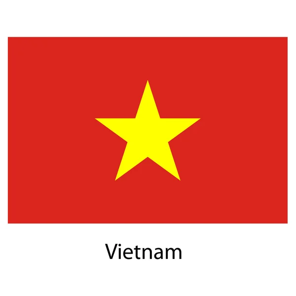 Bandera del país vietnam. Ilustración vectorial . — Vector de stock