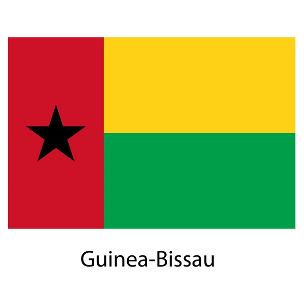 Flag  of the country  guinea bissau. Vector illustration. — Stock Vector