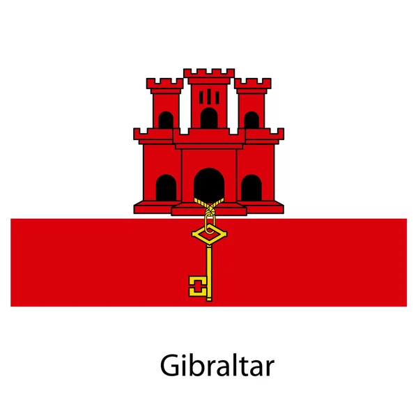 国ジブラルタルの旗。ベクトル イラスト. — ストックベクタ