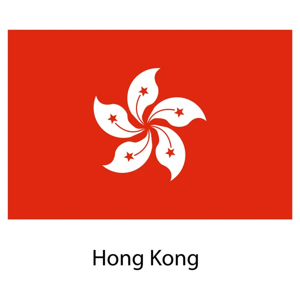 Bandiera del paese Hong Kong. Illustrazione vettoriale . — Vettoriale Stock