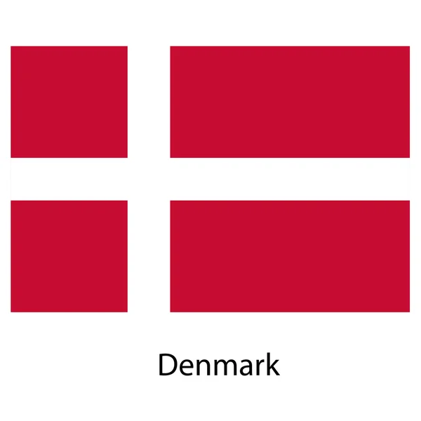 国のデンマークの旗。ベクトル イラスト. — ストックベクタ
