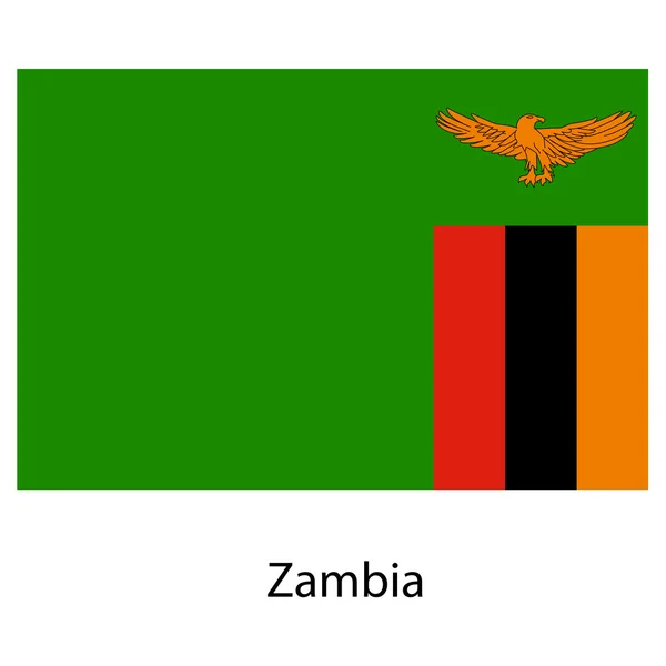 Flag  of the country zambia. Vector illustration. — Stock Vector
