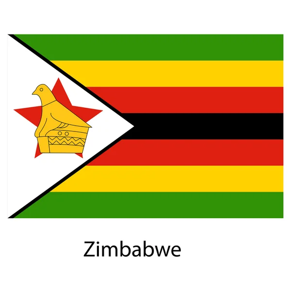 Flag  of the country zimbabwe. Vector illustration. — Stock Vector