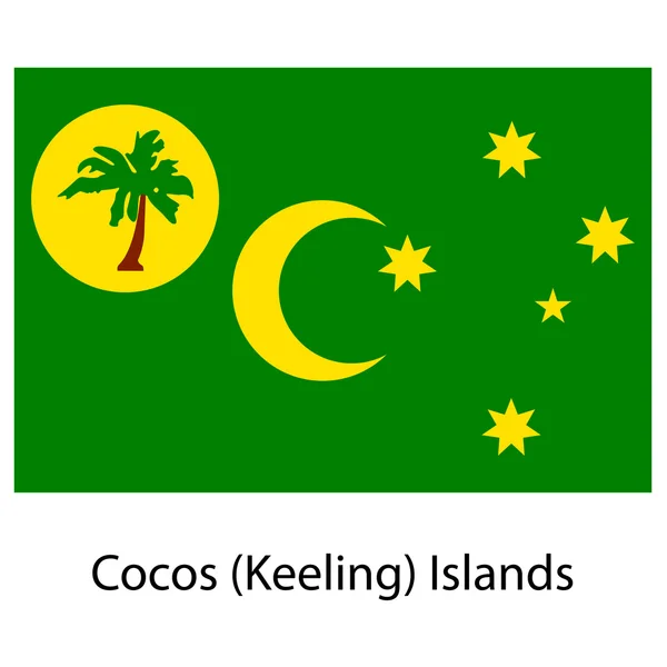 Flag  of the country cocos islands. Vector illustration. — Stock Vector