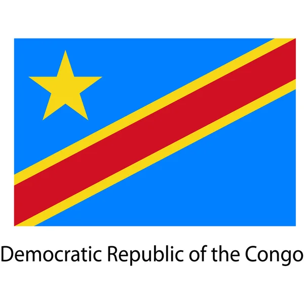 Bandiera della repubblica democratica del paese congo. Vettore illustrativo — Vettoriale Stock
