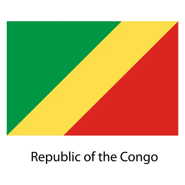 Flag  of the country  republic congo. Vector illustration. — Stock Vector