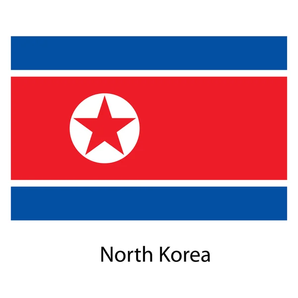 Flag  of the country  north korea. Vector illustration. — Stock Vector