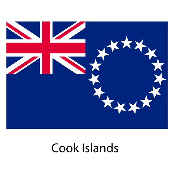 Flag  of the country  cook islands. Vector illustration. — Stock Vector