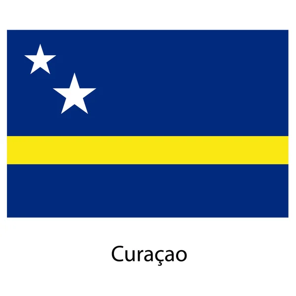 Bandiera del paese curacao. Illustrazione vettoriale . — Vettoriale Stock