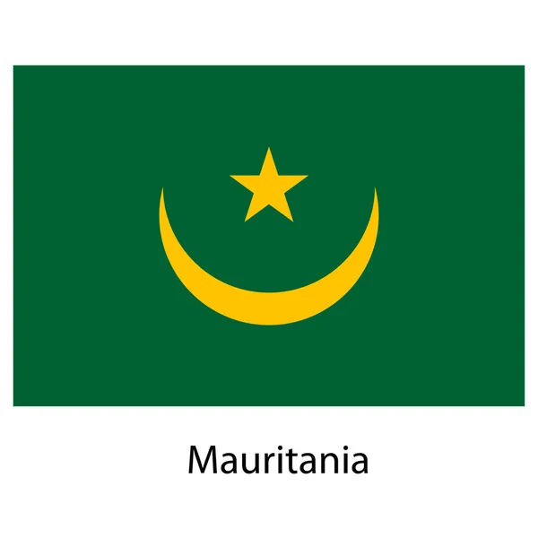 Bandera del país mauritania. Ilustración vectorial . — Vector de stock