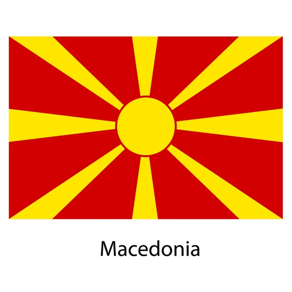 Flagga i landet Makedonien. vektor illustration. — Stock vektor