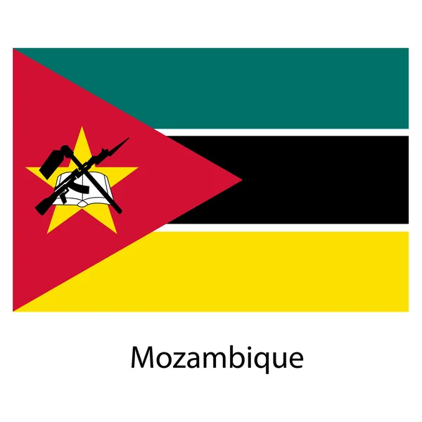 国のモザンビークの旗。ベクトル イラスト. — ストックベクタ